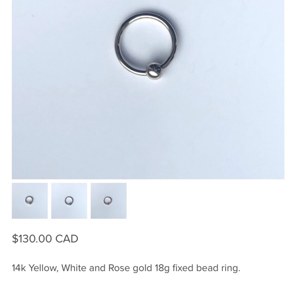 Alchemy Adornment 14kt White gold cartilage ring
